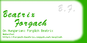 beatrix forgach business card