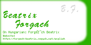 beatrix forgach business card